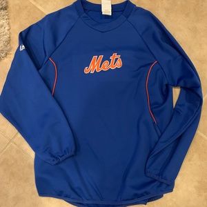 MLB Mets Team Issued Majestic Therma Base Crew Pullover